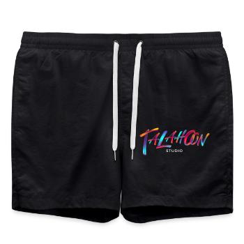 Talahoon Studios Rainbow Brushed - Swim Trunks - black - Front - AI Model Male 185 light (185cm)