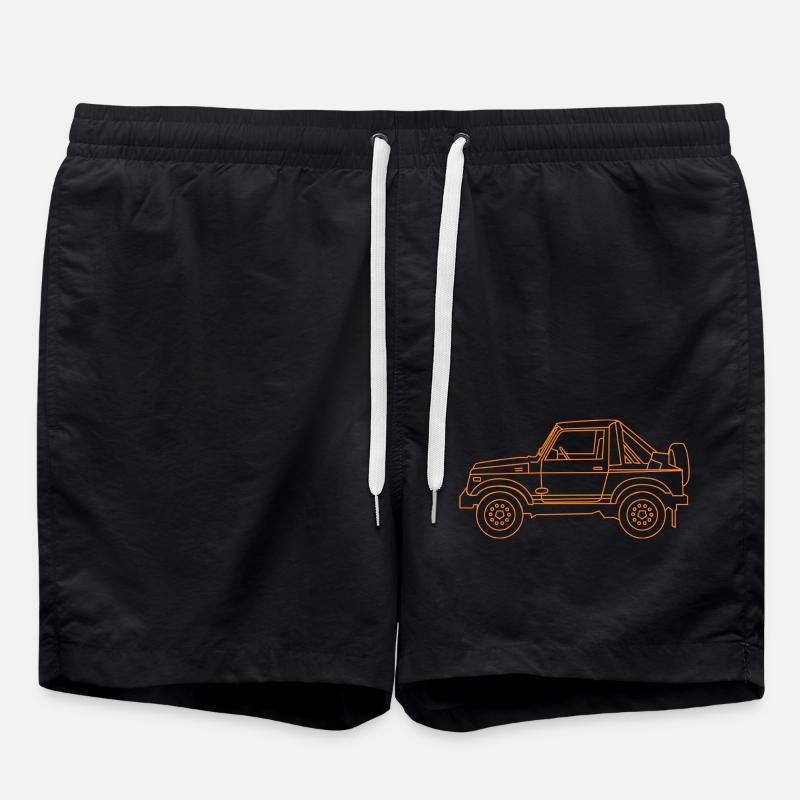 Orange 4X4 - Badeshorts - Schwarz