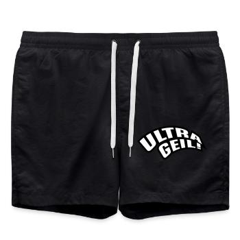 Ultra Geil Party Spruch Lustig - Badeshorts - Schwarz - Vorne - AI Model Male 185 light (185cm)