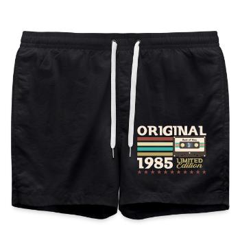 Cassette 40th Birthday Legend May Vintage 1985 - Swim Trunks - black - Front - AI Model Male 185 light (185cm)