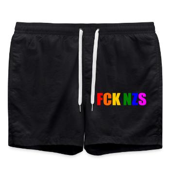 Fck nzs - Badeshorts - Schwarz - Vorne - AI Model Male 185 light (185cm)