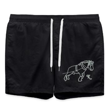 kaltblutziehtsilhouette - Badeshorts - Schwarz - Vorne - AI Model Male 185 light (185cm)