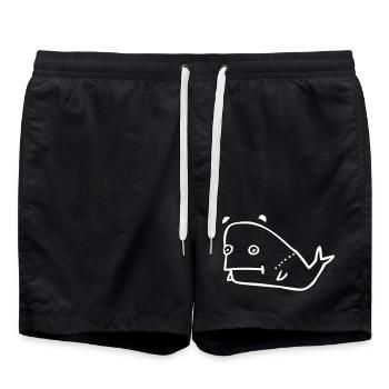 Caricature de baleine - Short de bain - noir - Devant - AI Model Male 185 light (185cm)