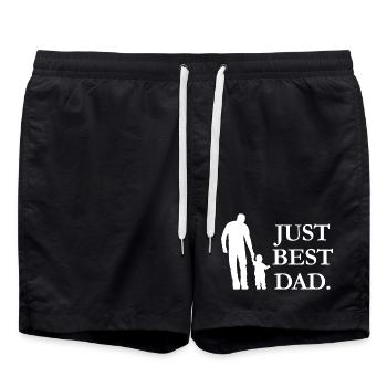 Just Best Dad - Badeshorts - Schwarz - Vorne - AI Model Male 185 light (185cm)