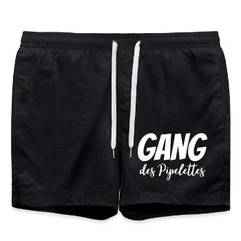 t shirt personnalisé pour fille, idée cadeau - Short de bain - noir - Devant - AI Model Male 185 light (185cm)
