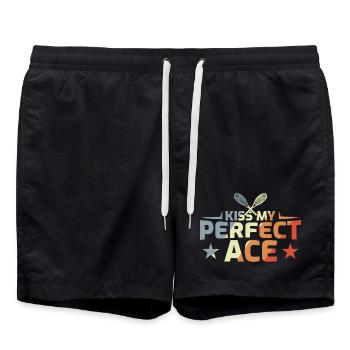 Drôle de blague de tennis - Short de bain - noir - Devant - AI Model Male 185 light (185cm)