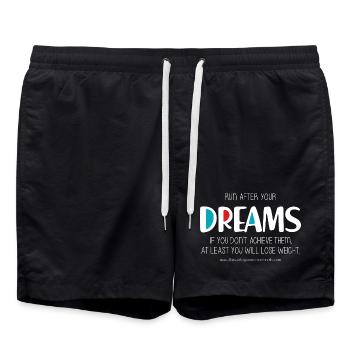 Lauf deinen Träumen hinterher (dunkel) - Badeshorts - Schwarz - Vorne - AI Model Male 185 light (185cm)