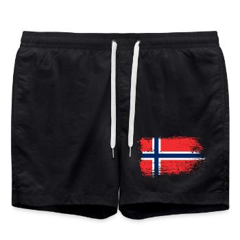 Norwegische Flagge Grunge Textur - Badeshorts - Schwarz - Vorne - AI Model Male 185 light (185cm)