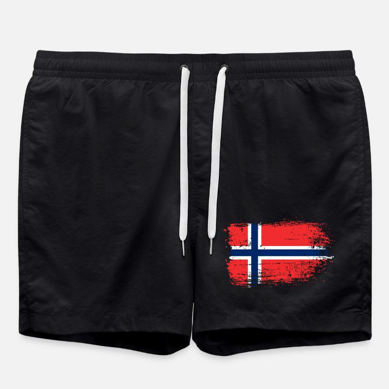 Texture grunge du drapeau norvégien - Short de bain - noir