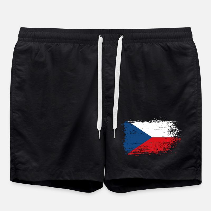 Tschechische Flagge Brush Splash - Badeshorts - Schwarz