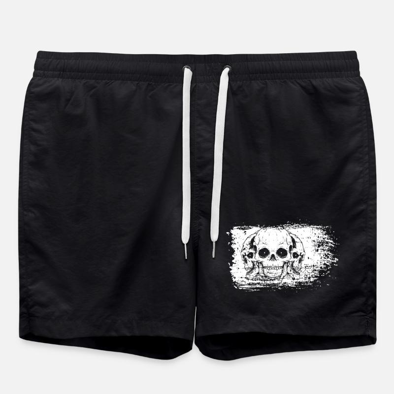 Bleached Frame Skulls - Swim Trunks - black