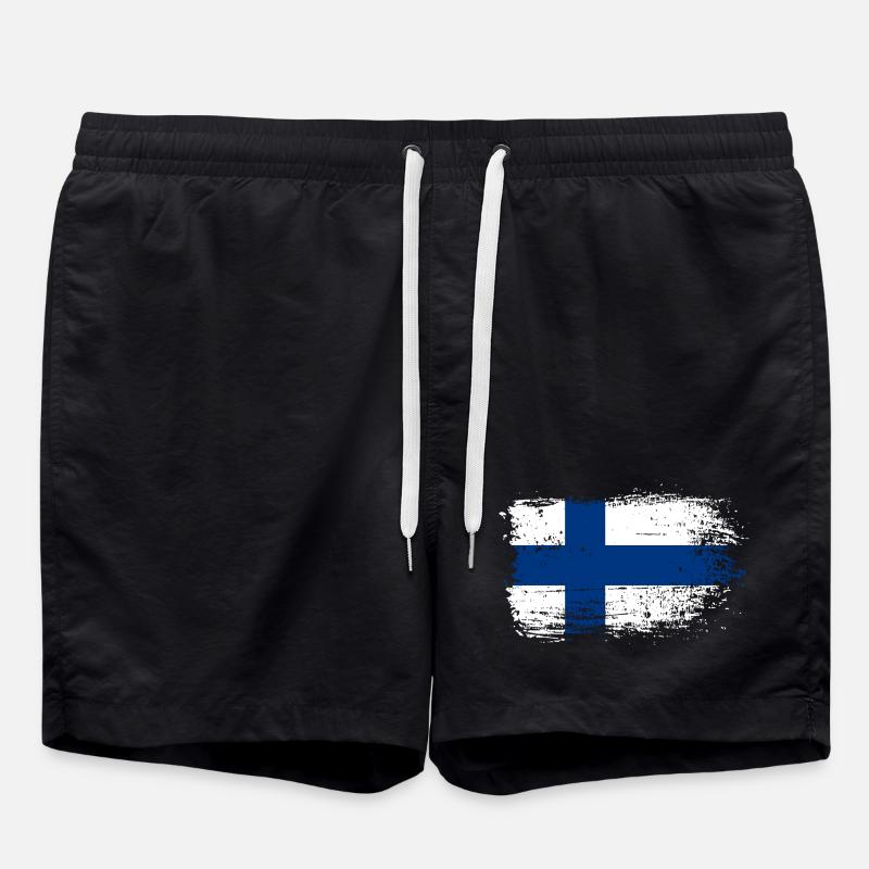 Graphique du drapeau finlandais Grunge - Short de bain - noir