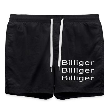 Billiger Billiger Billiger, Spruch, Humor, Spaß - Badeshorts - Schwarz - Vorne - AI Model Male 185 light (185cm)