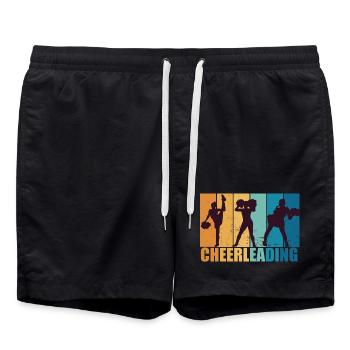 Cheerleading Cheerleader Vintage Cadeau - Short de bain - noir - Devant - AI Model Male 185 light (185cm)