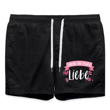 Tango ist meine Liebe! Tänzerin tanzen Geschenk - Badeshorts - Schwarz - Vorne - AI Model Male 185 light (185cm)