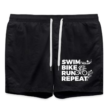 Swim Bike Run Repeat - Swim Trunks - black - Front - AI Model Male 185 light (185cm)