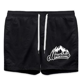 ski, station de ski, skieur - Short de bain - noir - Devant - AI Model Male 185 light (185cm)