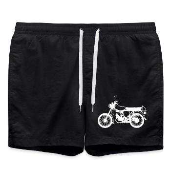 simme s50 Motorrad Moped Klassiker DDR Osten icon - Badeshorts - Schwarz - Vorne - AI Model Male 185 light (185cm)