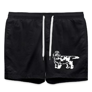 Petit Basset Griffon Vendeen "Black Edition" - Badeshorts - Schwarz - Vorne - AI Model Male 185 light (185cm)