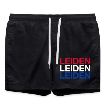 LEIDEN Netherlands Niederlande Flgge - Badeshorts - Schwarz - Vorne - AI Model Male 185 light (185cm)