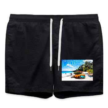 Surf Leidenschaft - Badeshorts - Schwarz - Vorne - AI Model Male 185 light (185cm)