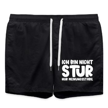 Ich bin nicht stur nur meinungsstabil - Badeshorts - Schwarz - Vorne - AI Model Male 185 light (185cm)