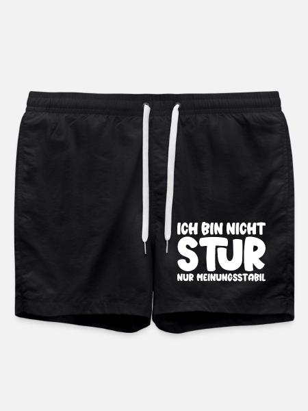 Ich bin nicht stur nur meinungsstabil - Badeshorts - Schwarz