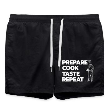 Prepare, Cook, Taste - Swim Trunks - black - Front - AI Model Male 185 light (185cm)