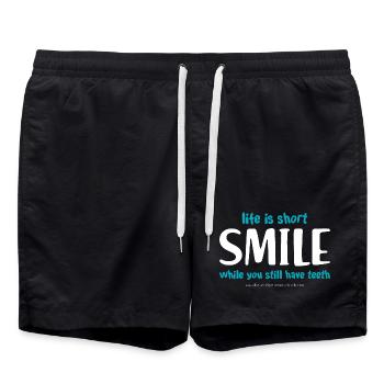 Smile (dark) - Swim Trunks - black - Front - AI Model Male 185 light (185cm)