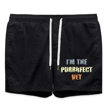 Je suis le vétérinaire le plus parfait - Short de bain - noir - Devant - AI Model Male 185 light (185cm)