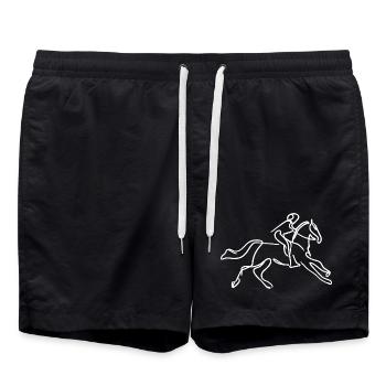 Dessin d’équitation - Short de bain - noir - Devant - AI Model Male 185 light (185cm)