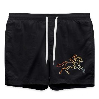 Equestrian Vintage Look - Swim Trunks - black - Front - AI Model Male 185 light (185cm)