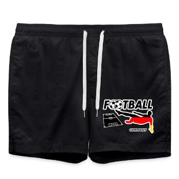 Fußball Fieber Deutschland - Badeshorts - Schwarz - Vorne - AI Model Male 185 light (185cm)