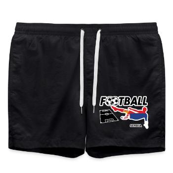 Fußball Fieber Serbien - Badeshorts - Schwarz - Vorne - AI Model Male 185 light (185cm)
