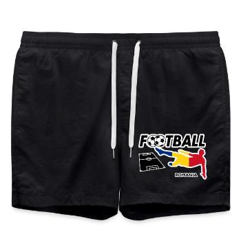 Fußball Fieber Rumänien - Badeshorts - Schwarz - Vorne - AI Model Male 185 light (185cm)