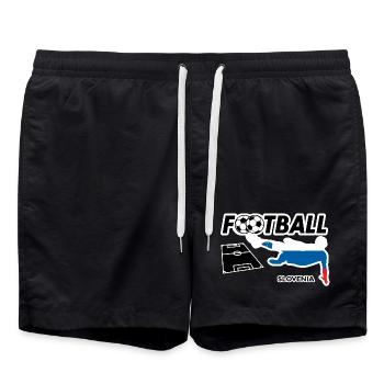 Fußball Fieber Slovenien - Badeshorts - Schwarz - Vorne - AI Model Male 185 light (185cm)