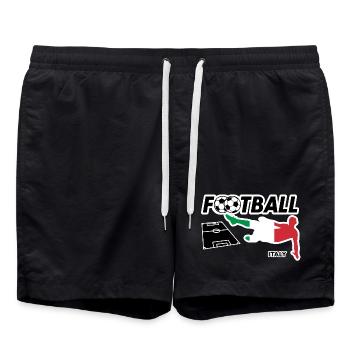 Fußball Fieber Italien - Badeshorts - Schwarz - Vorne - AI Model Male 185 light (185cm)