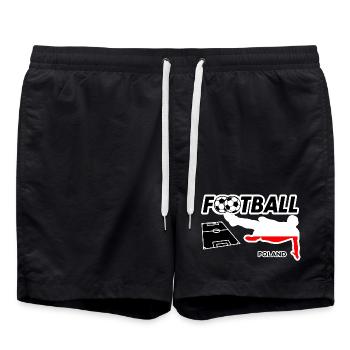 Fußball Fieber Polen - Badeshorts - Schwarz - Vorne - AI Model Male 185 light (185cm)