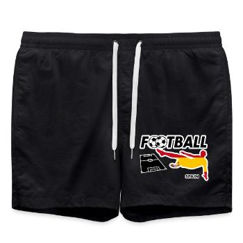 Fußball Fieber Spanien - Badeshorts - Schwarz - Vorne - AI Model Male 185 light (185cm)