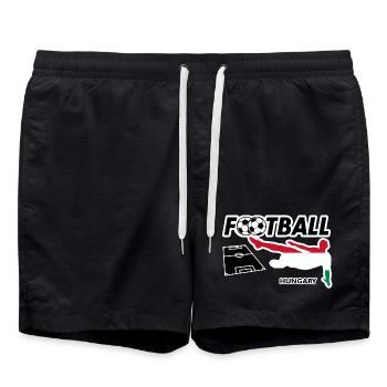 Fußball Fieber Ungarn - Badeshorts - Schwarz - Vorne - AI Model Male 185 light (185cm)