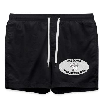 Petanque Logo - Badeshorts - Schwarz - Vorne - AI Model Male 185 light (185cm)