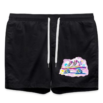 Planche à roulettes avec chaussures - Short de bain - noir - Devant - AI Model Male 185 light (185cm)