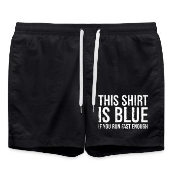 Cette chemise est bleue si vous courez assez vite - Short de bain - noir - Devant - AI Model Male 185 light (185cm)