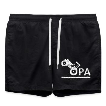 Opa Traktor Landwirt Großvater Geschenk Kritzeln - Badeshorts - Schwarz - Vorne - AI Model Male 185 light (185cm)