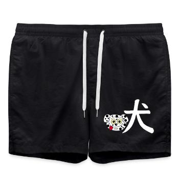 Chien manga (blanc) - Short de bain - noir - Devant - AI Model Male 185 light (185cm)