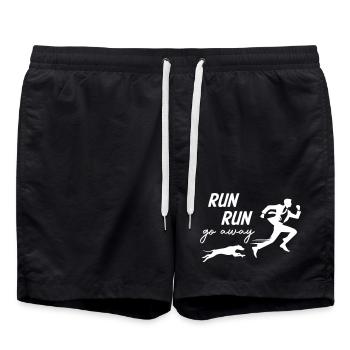 Run Away From Dog - Badeshorts - Schwarz - Vorne - AI Model Male 185 light (185cm)