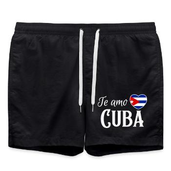 Ich liebe Kuba, made in Cuba - Badeshorts - Schwarz - Vorne - AI Model Male 185 light (185cm)
