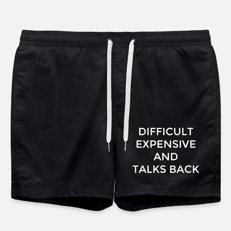 Difficult Women Expensive Clever Mouth - Swim Trunks - black