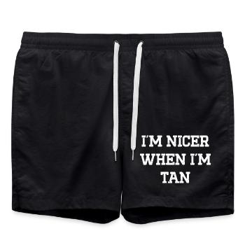 Nineroid Funny Humor T-Shirt - Swim Trunks - black - Front - AI Model Male 185 light (185cm)