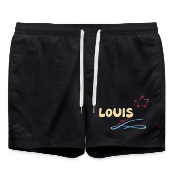 Geschenk für Louis - Badeshorts - Schwarz - Vorne - AI Model Male 185 light (185cm)